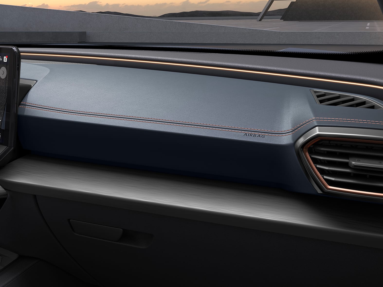  ny cupra formentor med benzinblåt læder dashboard